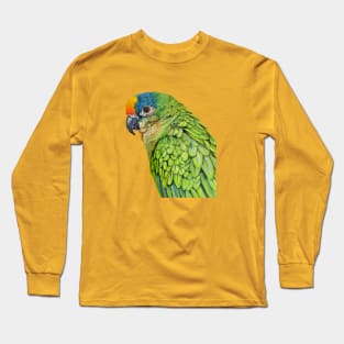 Amazon Parrot bird painting (no background) Long Sleeve T-Shirt